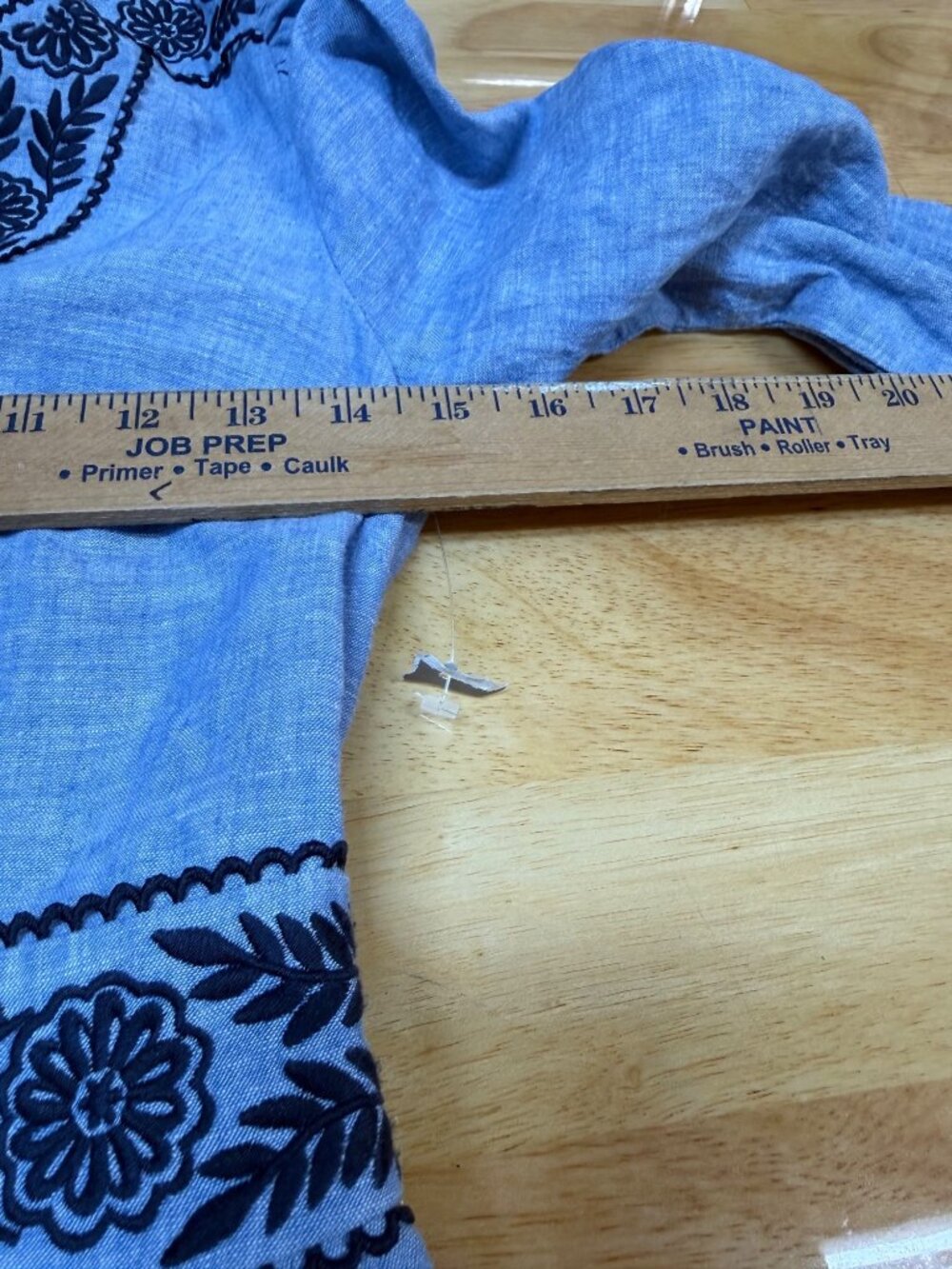 Boden Violet Trim Linen Tiered Maxi Dress Embroidered Size 6 western Boho chic - Picture 5 of 12